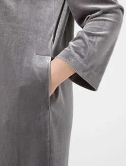 Abito chemisier in jersey di velluto