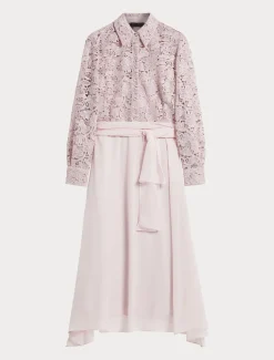 Abito chemisier in pizzo e seta