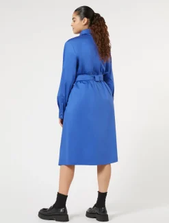 Abito chemisier in raso stretch