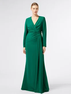 Abito in cady con drappeggio