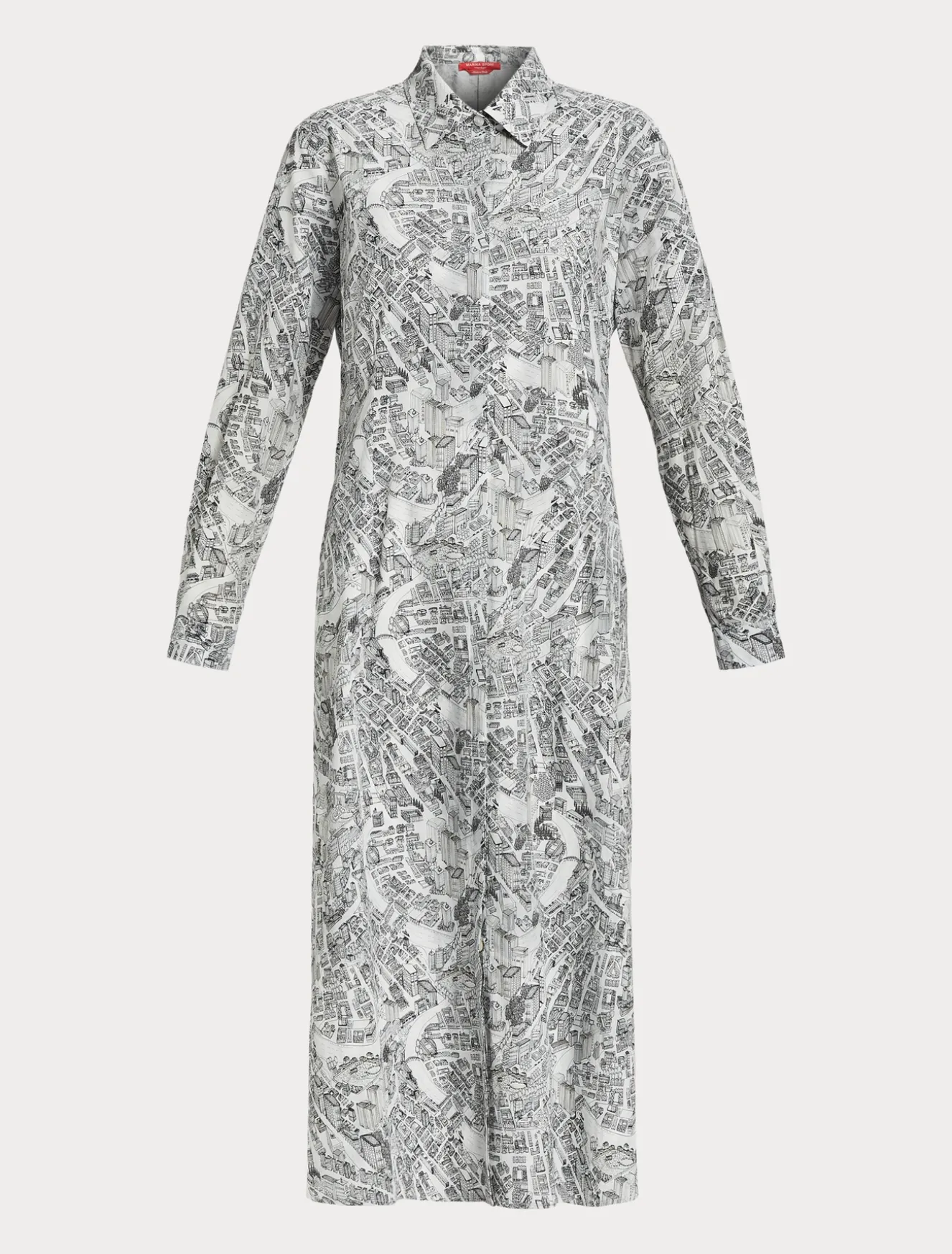 Abito in lungo in popeline stampato