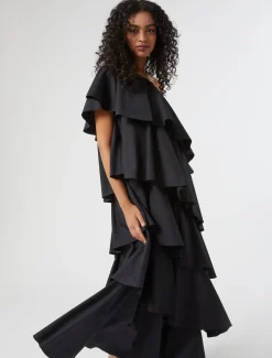 Abito in popeline a balze