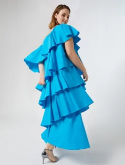 Abito in popeline a balze