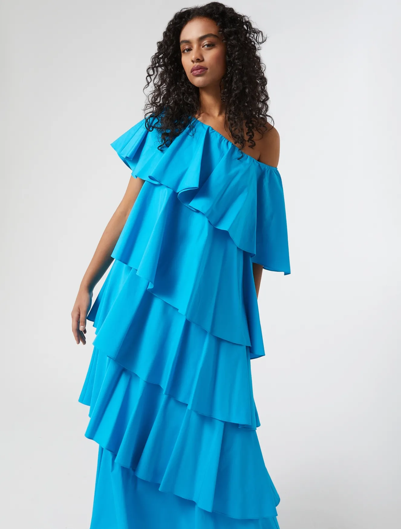 Abito in popeline a balze