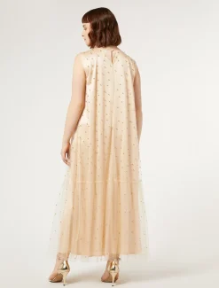 Abito in tulle con ricamo