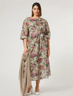 Abito in voile di cotone e seta