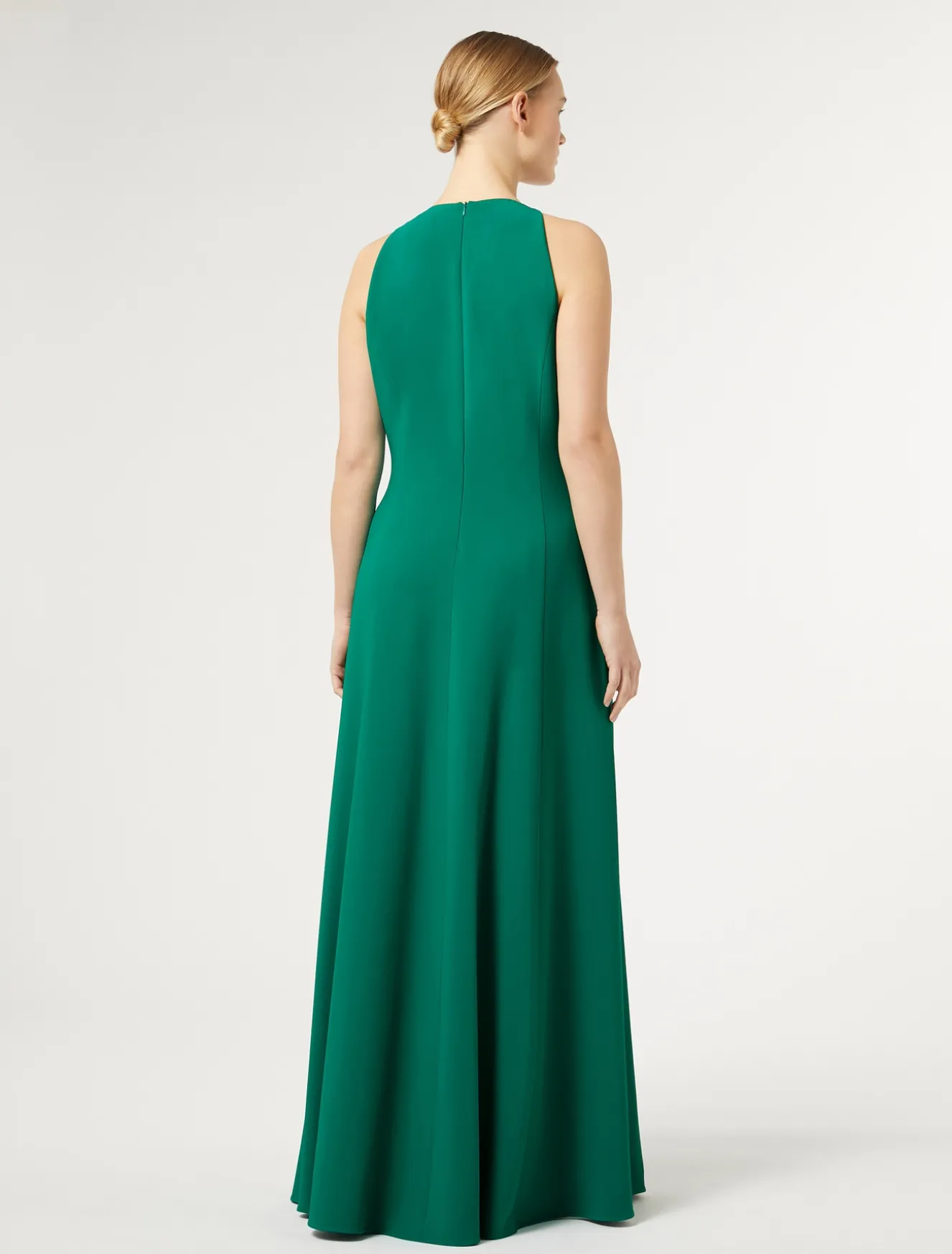 Abito lungo in cady con ricamo