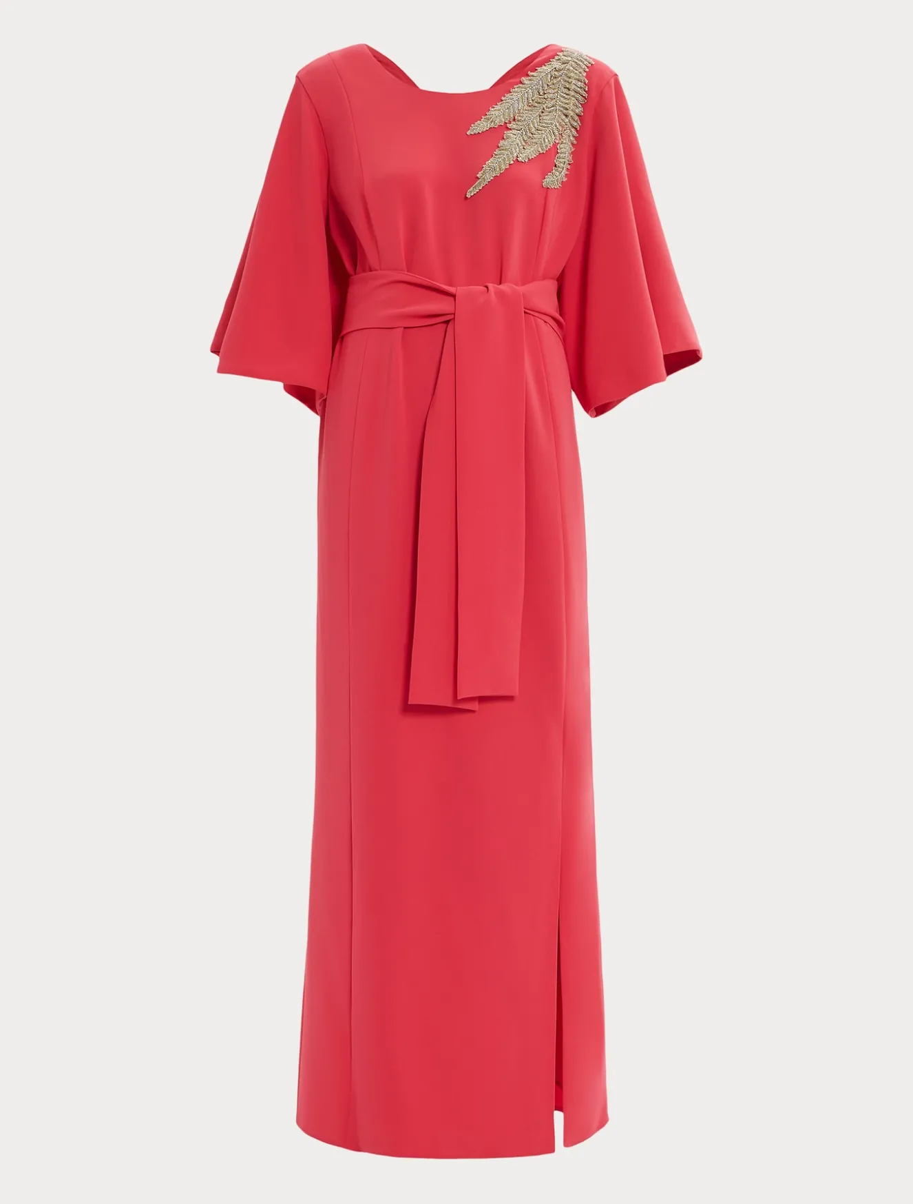 Abito lungo in cady con ricami