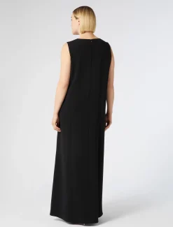 Abito lungo in cady con strass