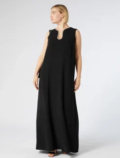 Abito lungo in cady con strass