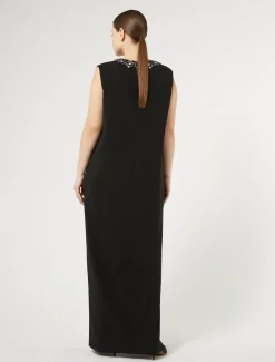 Abito lungo in cady triacetato