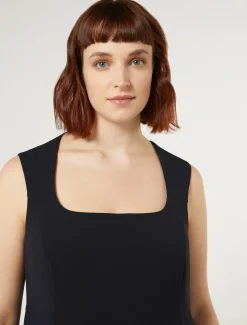 Abito lungo in cady triacetato