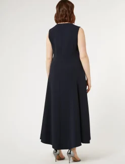 Abito lungo in cady triacetato