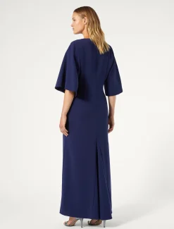 Abito lungo in cady triacetato