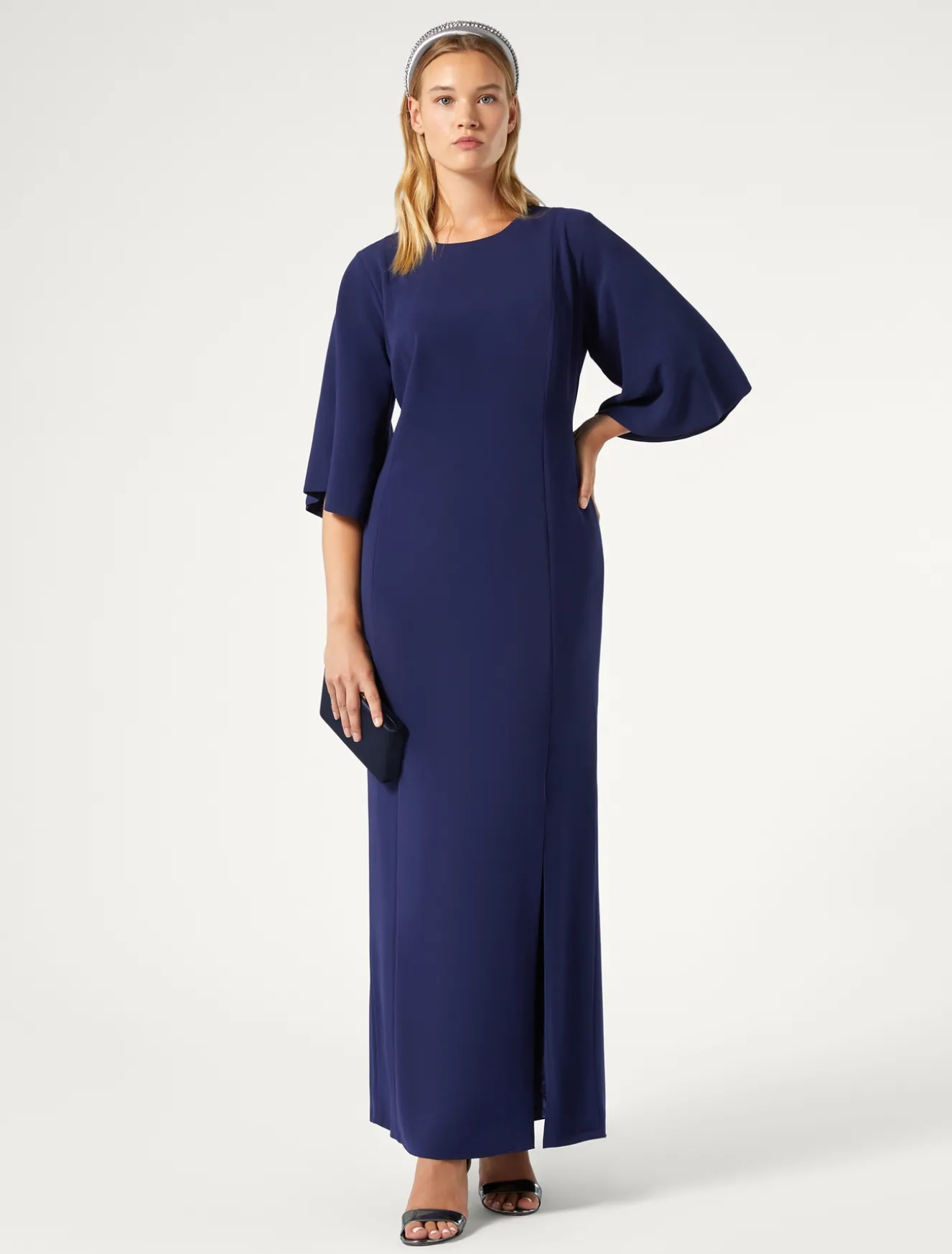 Abito lungo in cady triacetato