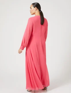 Abito lungo in crêpe georgette