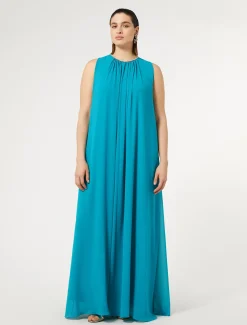 Abito lungo in crêpe georgette