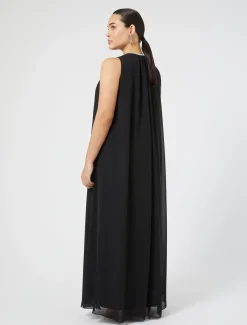 Abito lungo in crêpe georgette