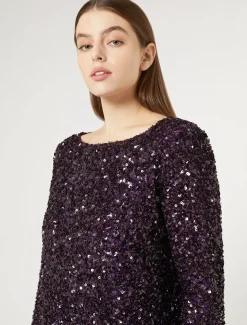 Abito lungo in full paillettes