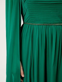 Abito lungo in georgette di seta