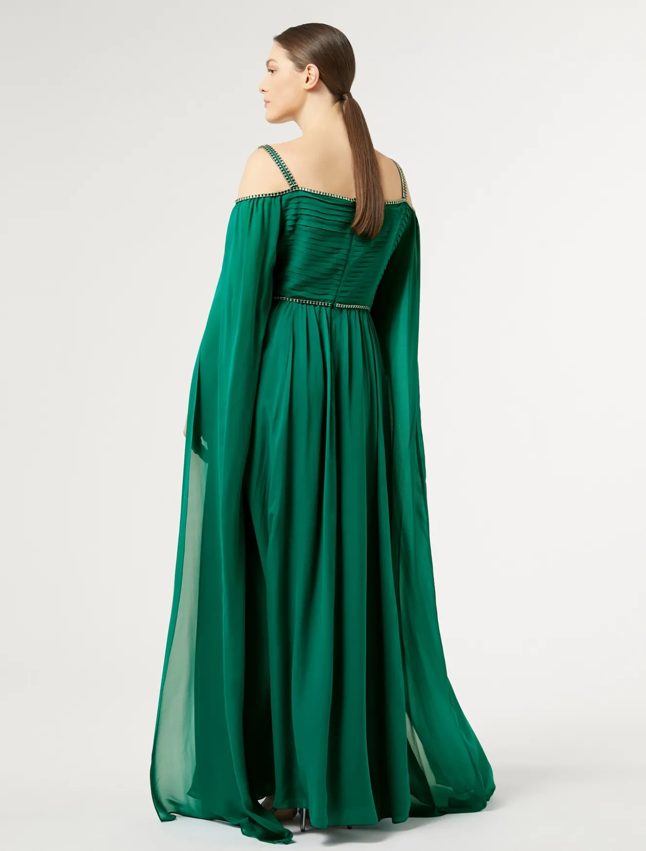 Abito lungo in georgette di seta