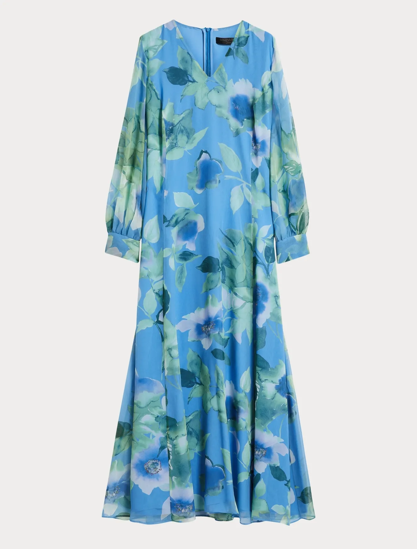 Abito lungo in georgette di seta