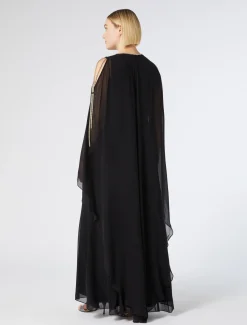 Abito lungo in georgette di seta