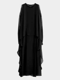 Abito lungo in georgette di seta