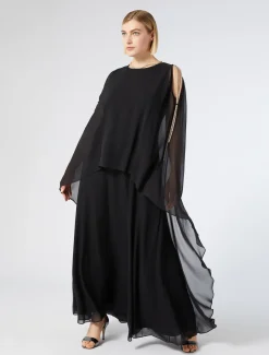 Abito lungo in georgette di seta