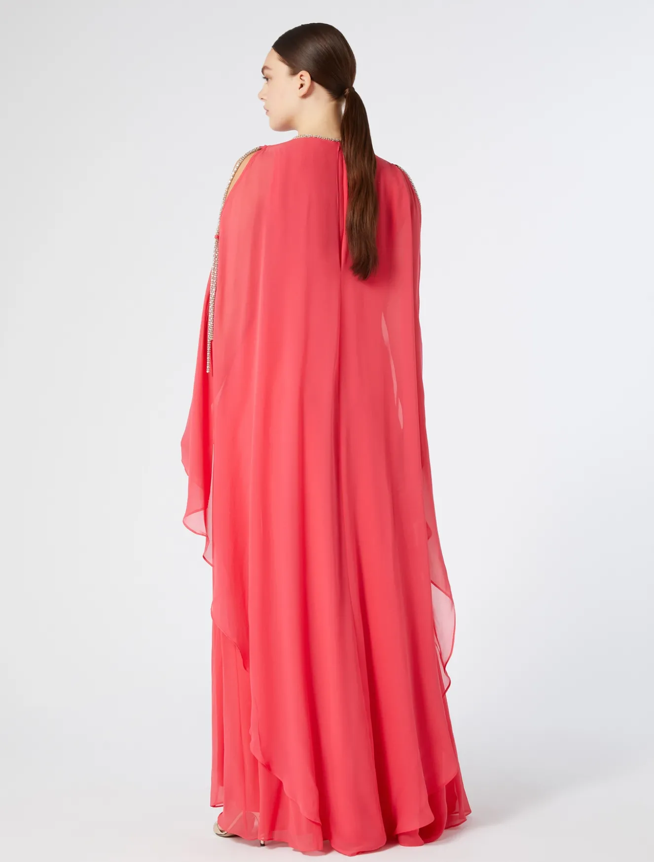 Abito lungo in georgette di seta