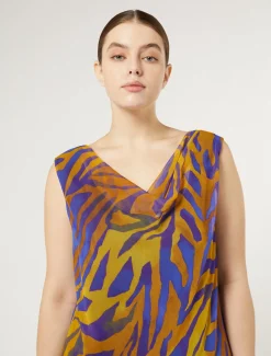 Abito lungo in georgette stampato