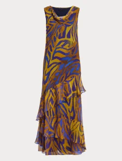 Abito lungo in georgette stampato