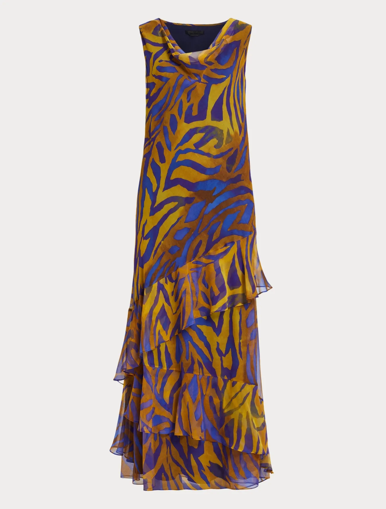 Abito lungo in georgette stampato