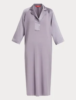 Abito lungo in jersey e raso