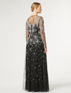 Abito lungo in tulle con ricamo