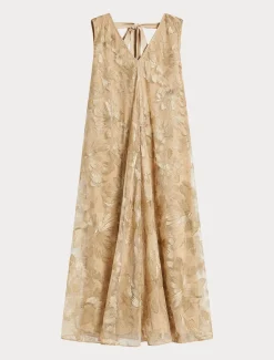 Abito lungo in tulle ricamato