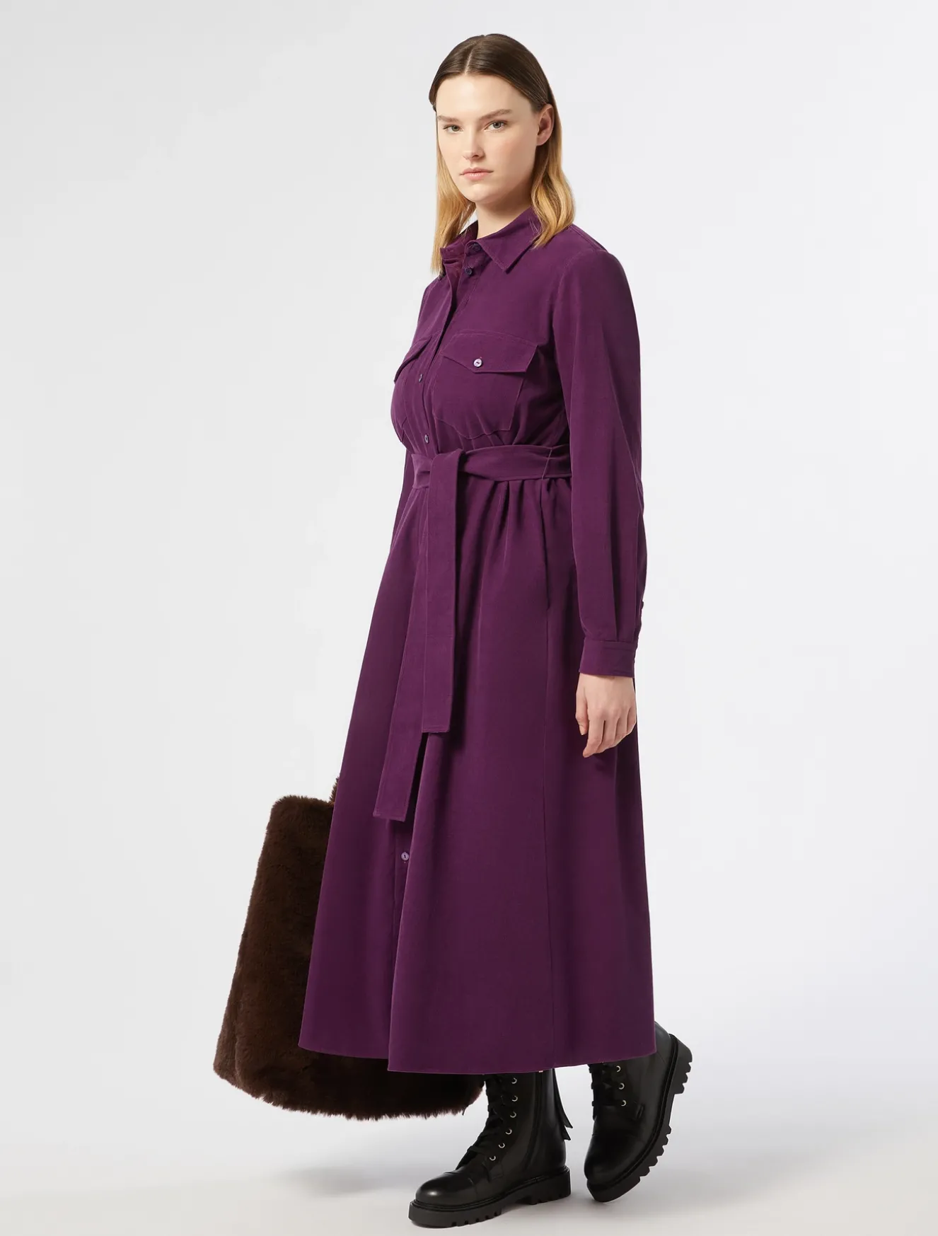 Abito lungo in velluto