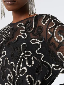 Abito tubino in tulle plumetis