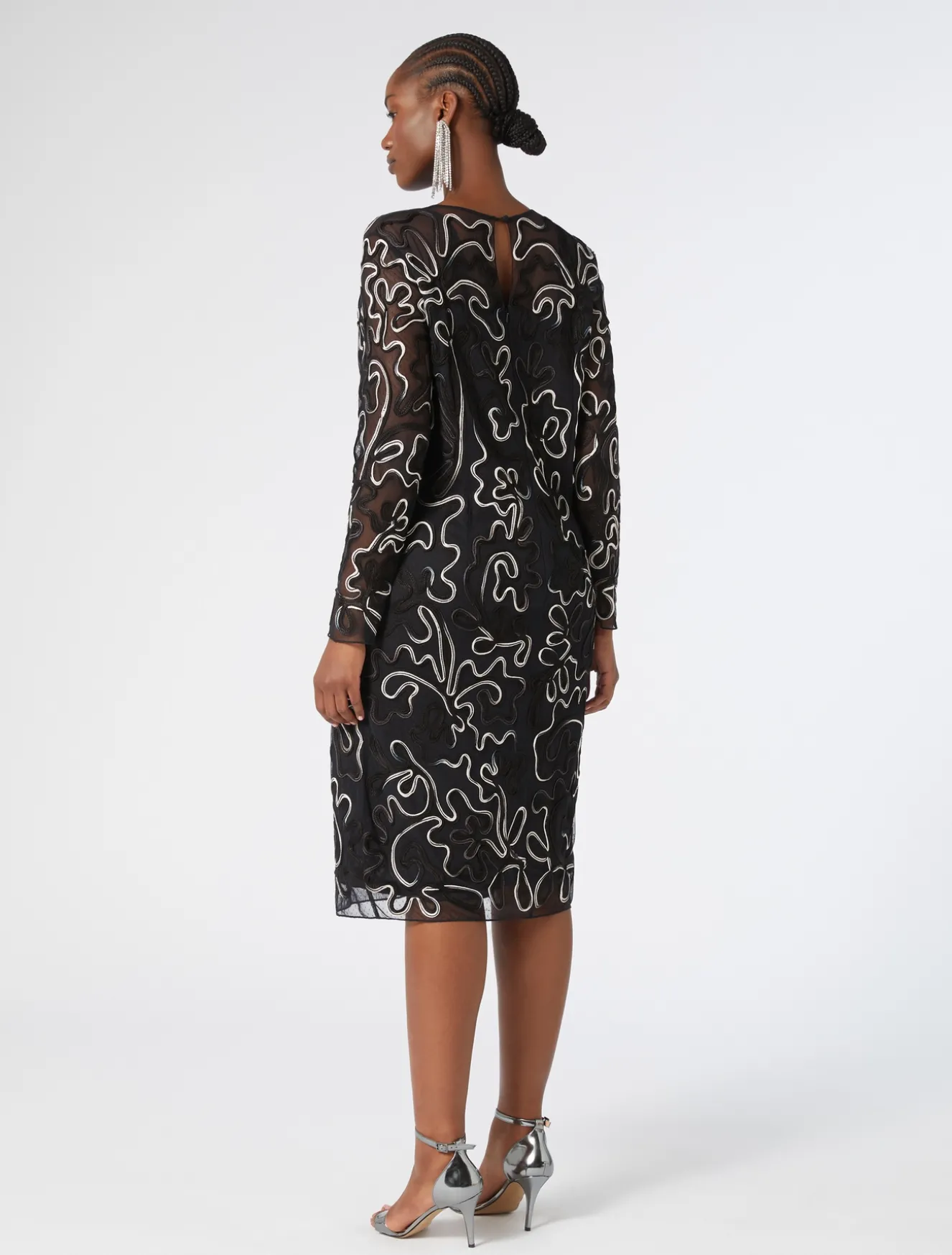 Abito tubino in tulle plumetis