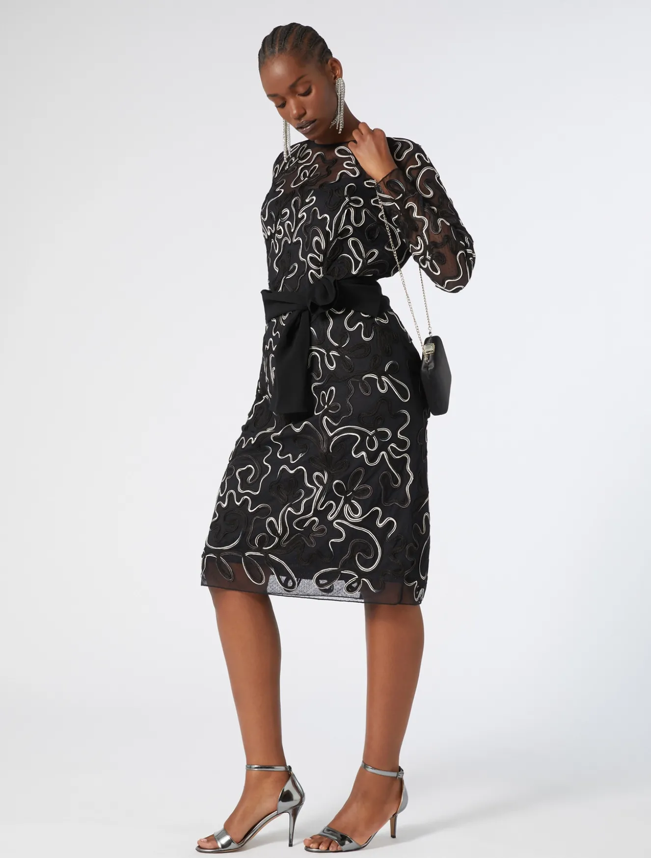 Abito tubino in tulle plumetis