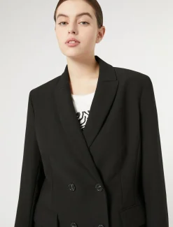 Blazer in crêpe di envers satin