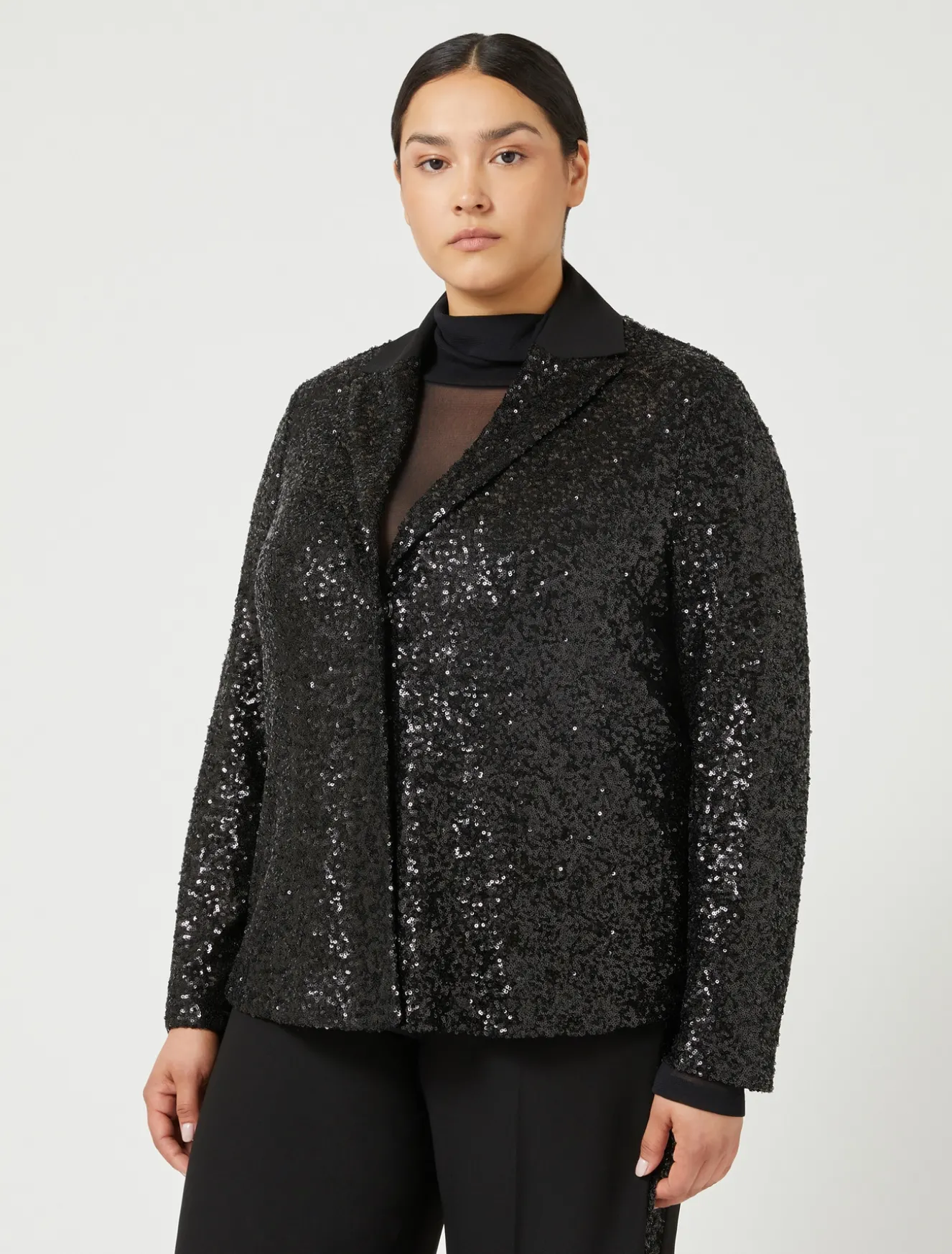 Blazer in tessuto tecnico e paillettes