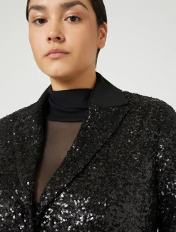 Blazer in tessuto tecnico e paillettes