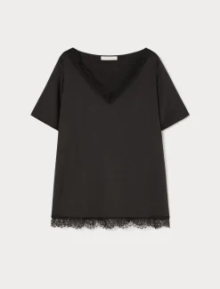 Blusa con dettagli in pizzo