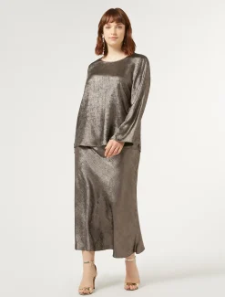 Blusa in chiffon laminato