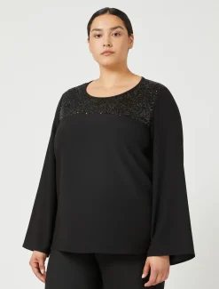 Blusa in crêpe envers satin
