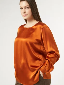 Blusa in raso di seta