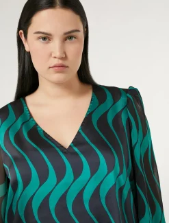 Blusa in twill e georgette