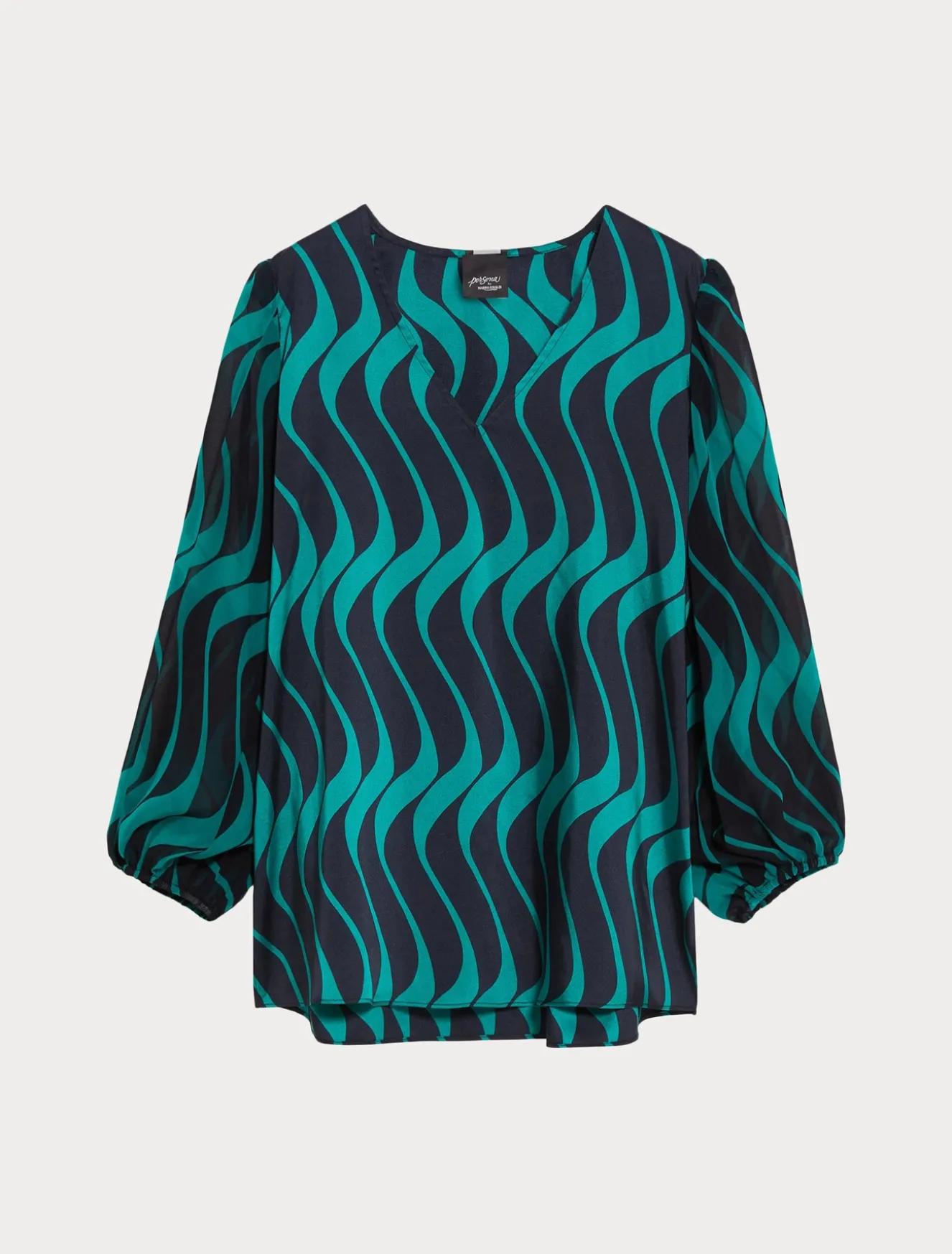 Blusa in twill e georgette