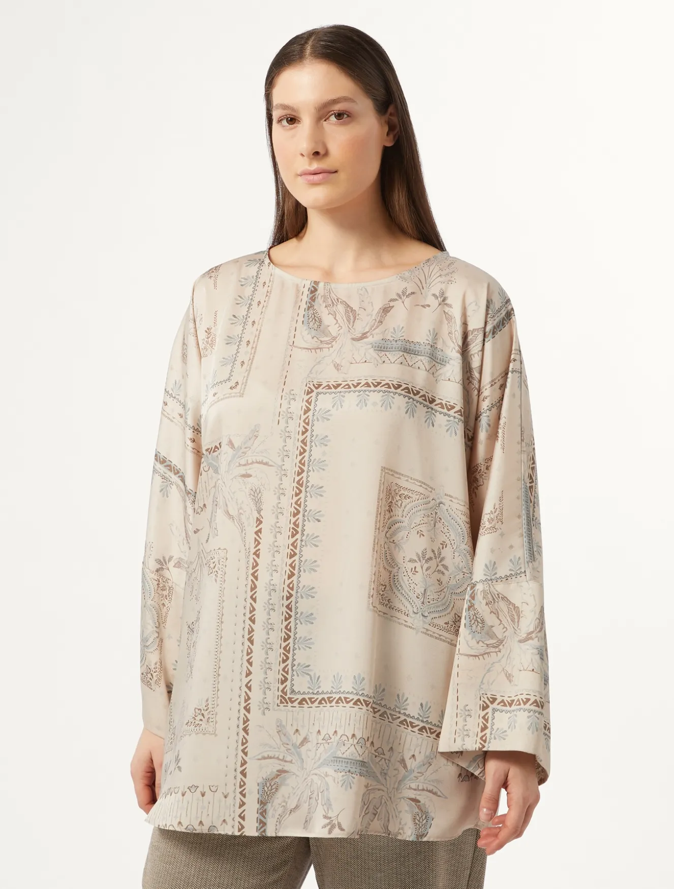 Blusa in twill stampato